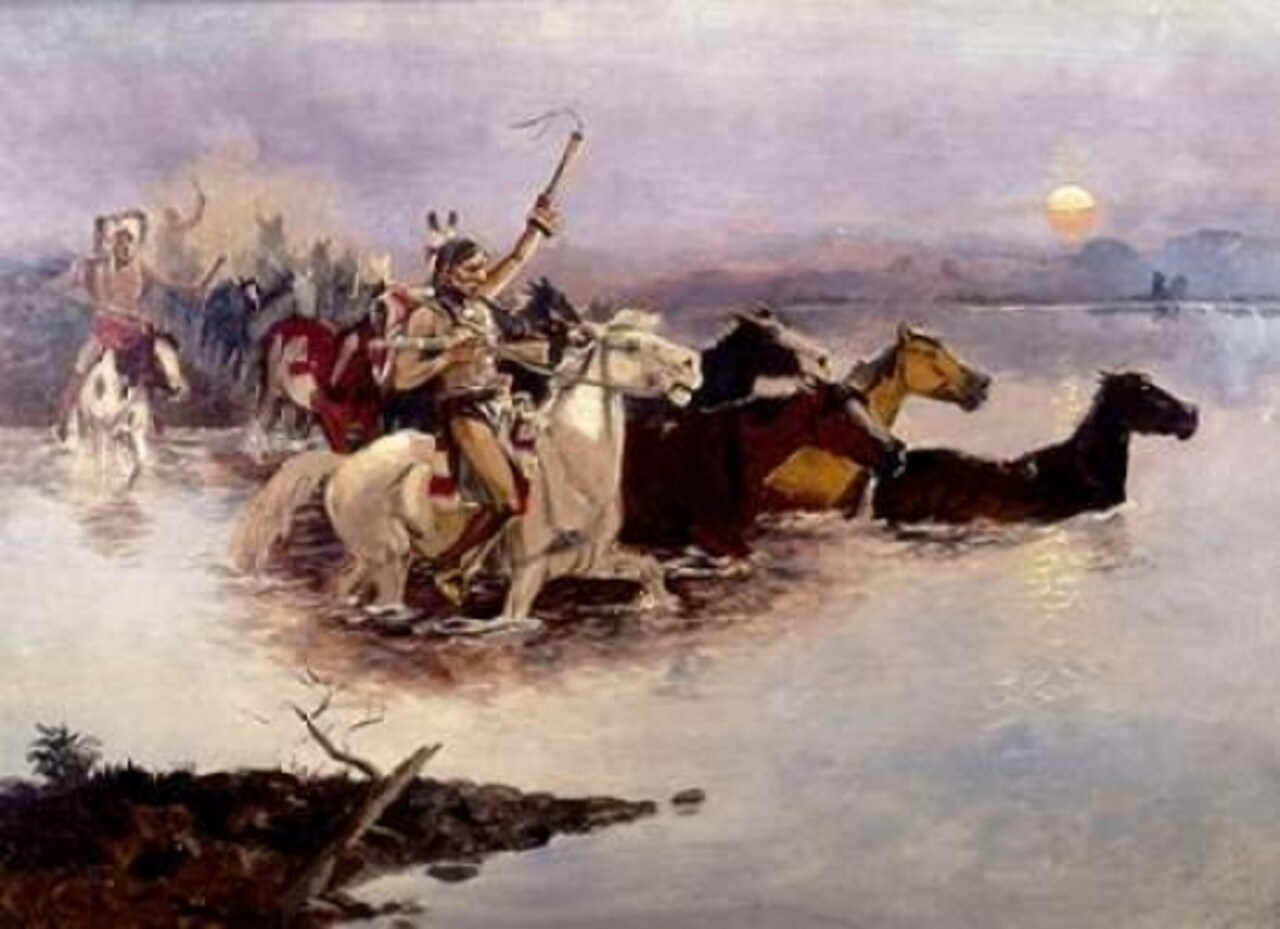Crossing The River Poster Print by Charles M. Russell - Item # VARPDX279973